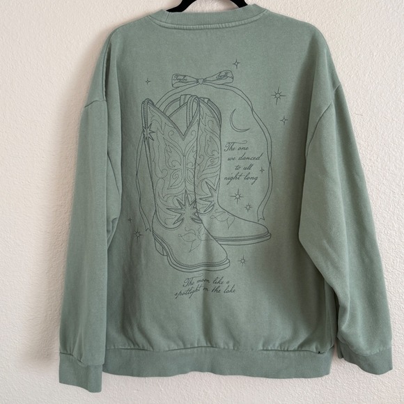 Taylor Swift Tops - 2XL Taylor Swift Debut Timeless Danced All Night Green Sweatshirt Cowboy Country